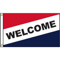 Welcome Diagonal 3' x 5' Message Flag with Heading and Grommets